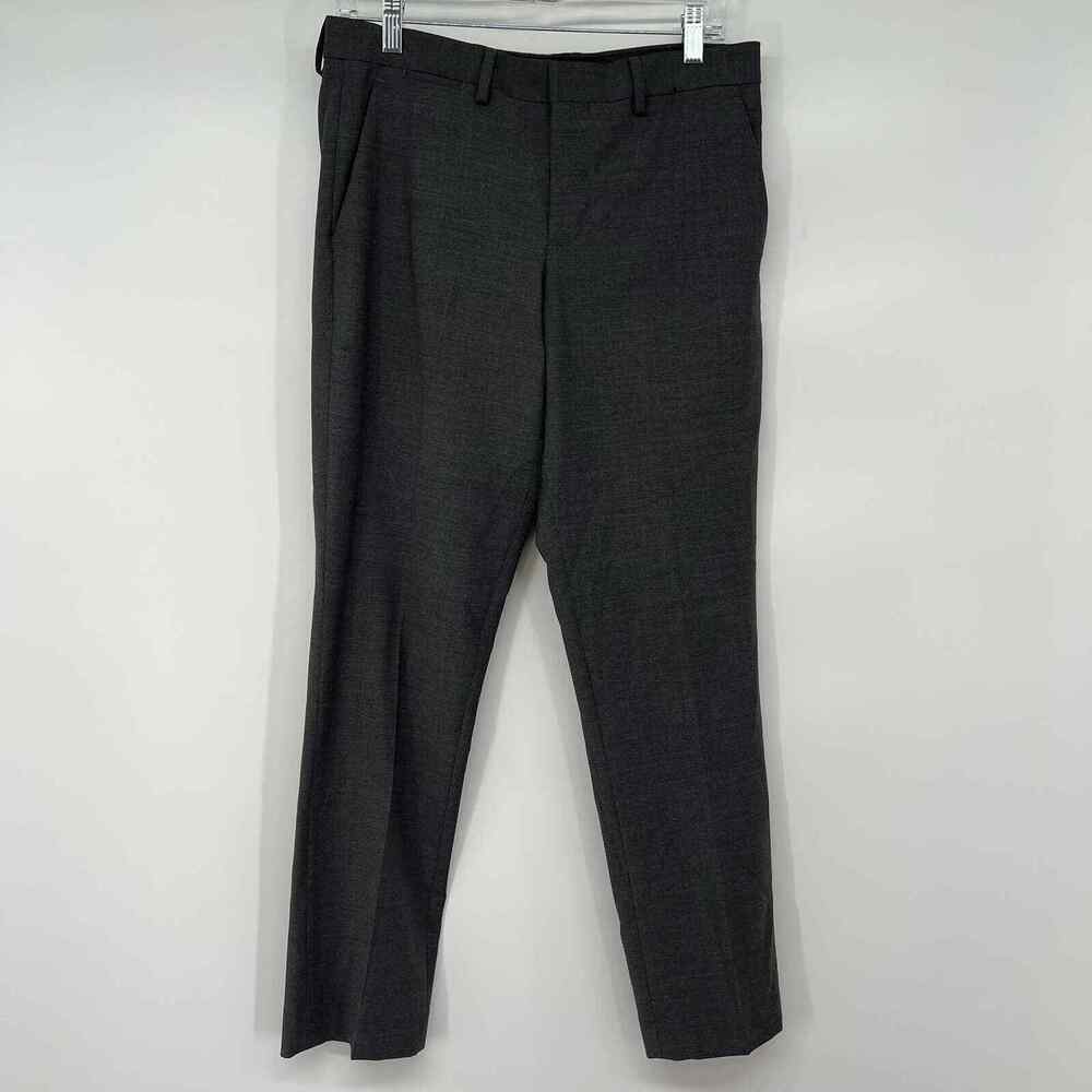Express Photographer Suit Pant Men's Size 29/30 Charcoal Gray Stretch Wool Blend